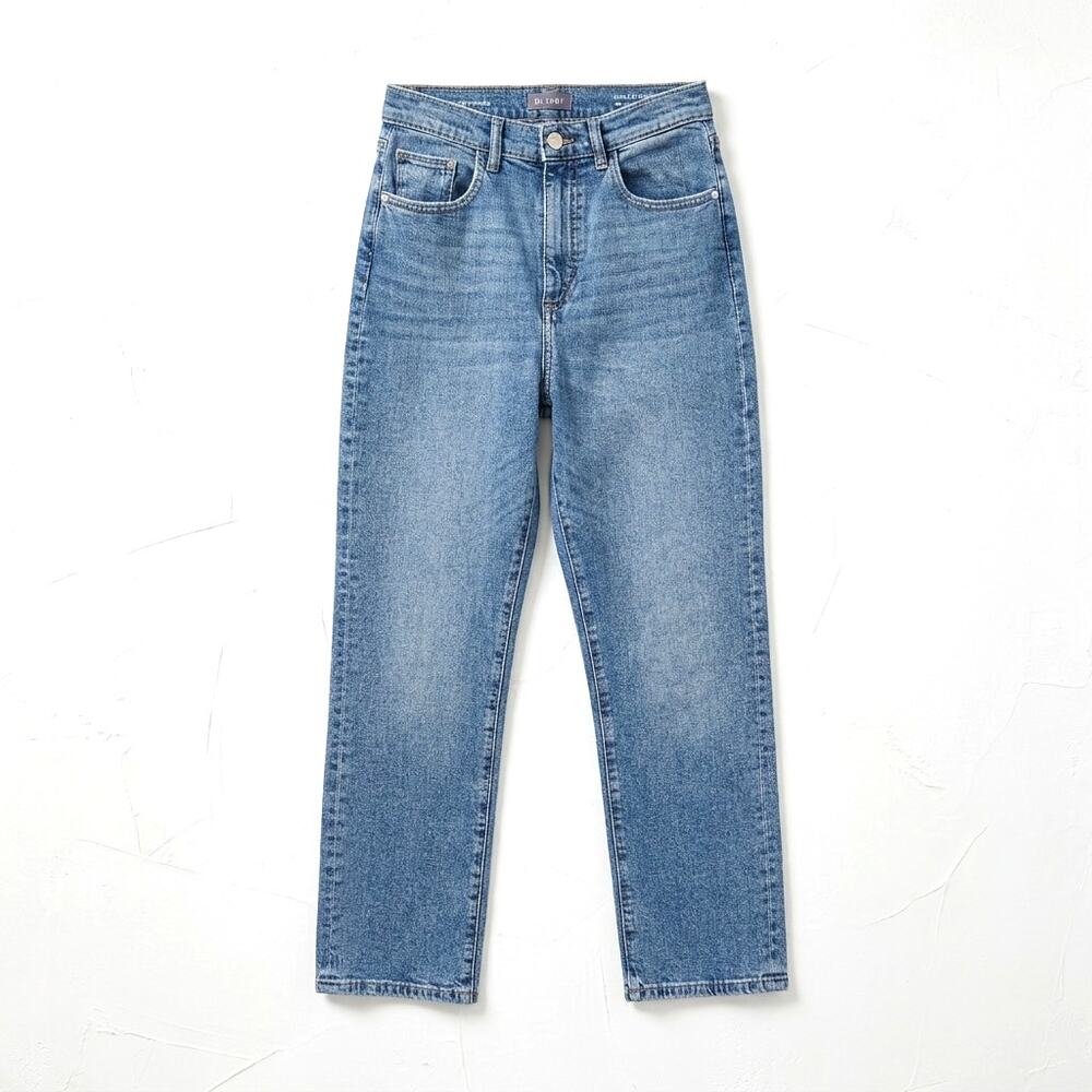 DL1961 Emilie Ultra High Rise Jeans Vista Blue Wash Ankle Straight Womens 25